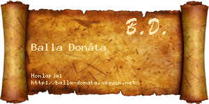 Balla Donáta névjegykártya